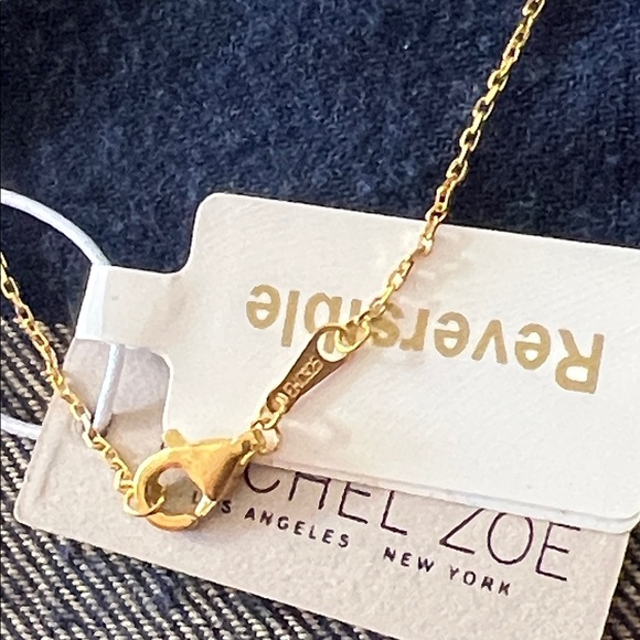 Rachel Zoe Gold and Black Clover Pendant Necklace - Picture 4 of 4